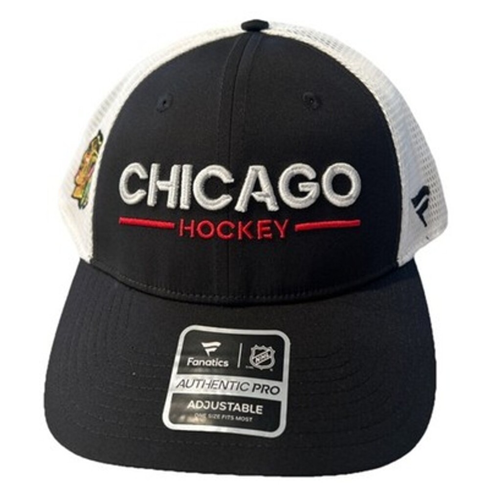 NWT Fanatics Chicago Hockey Blackhawks Trucker Hat Snapback Authentics Pro Rink